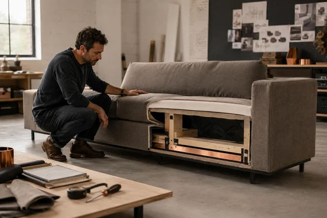 Tactile integration inside a sofa structure